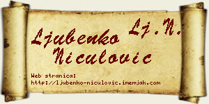 Ljubenko Niculović vizit kartica